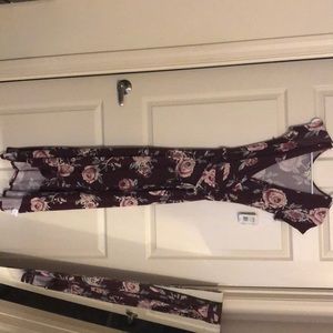 Maroon floral dress